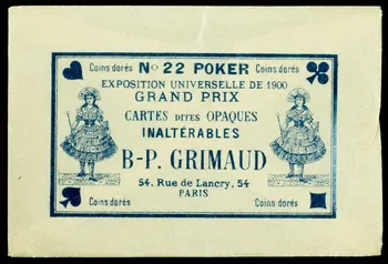 ENVELOPPE DE JEU DE CARTES CARTES DITE OPAQUES  INALTERABLES  B-P. GRIMAUD 1967.185.1553  Photo