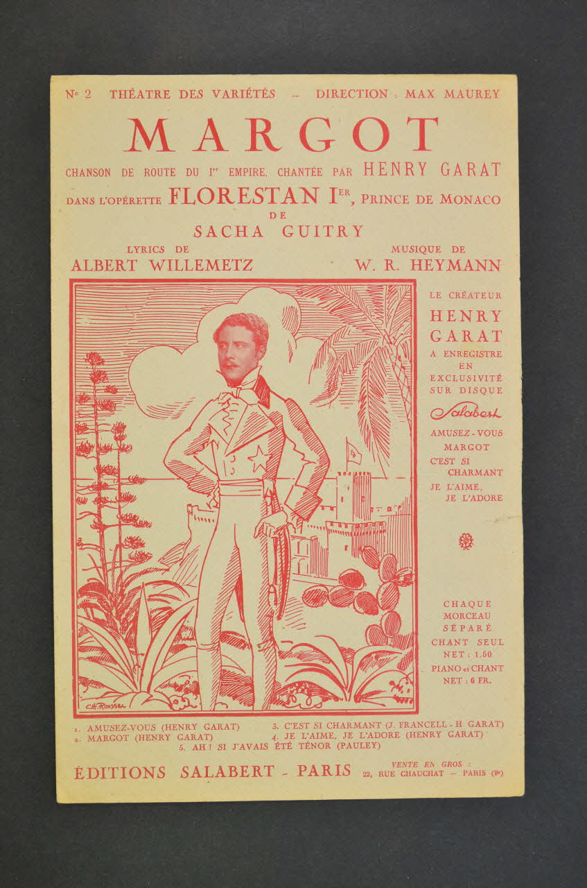 Albert Willemetz ; Werner-Richard Heymann ; Henri Garat ; Francis F. Salabert chanson petit format Île-de-France, France 1934 1966.190.99 Photo Mucem