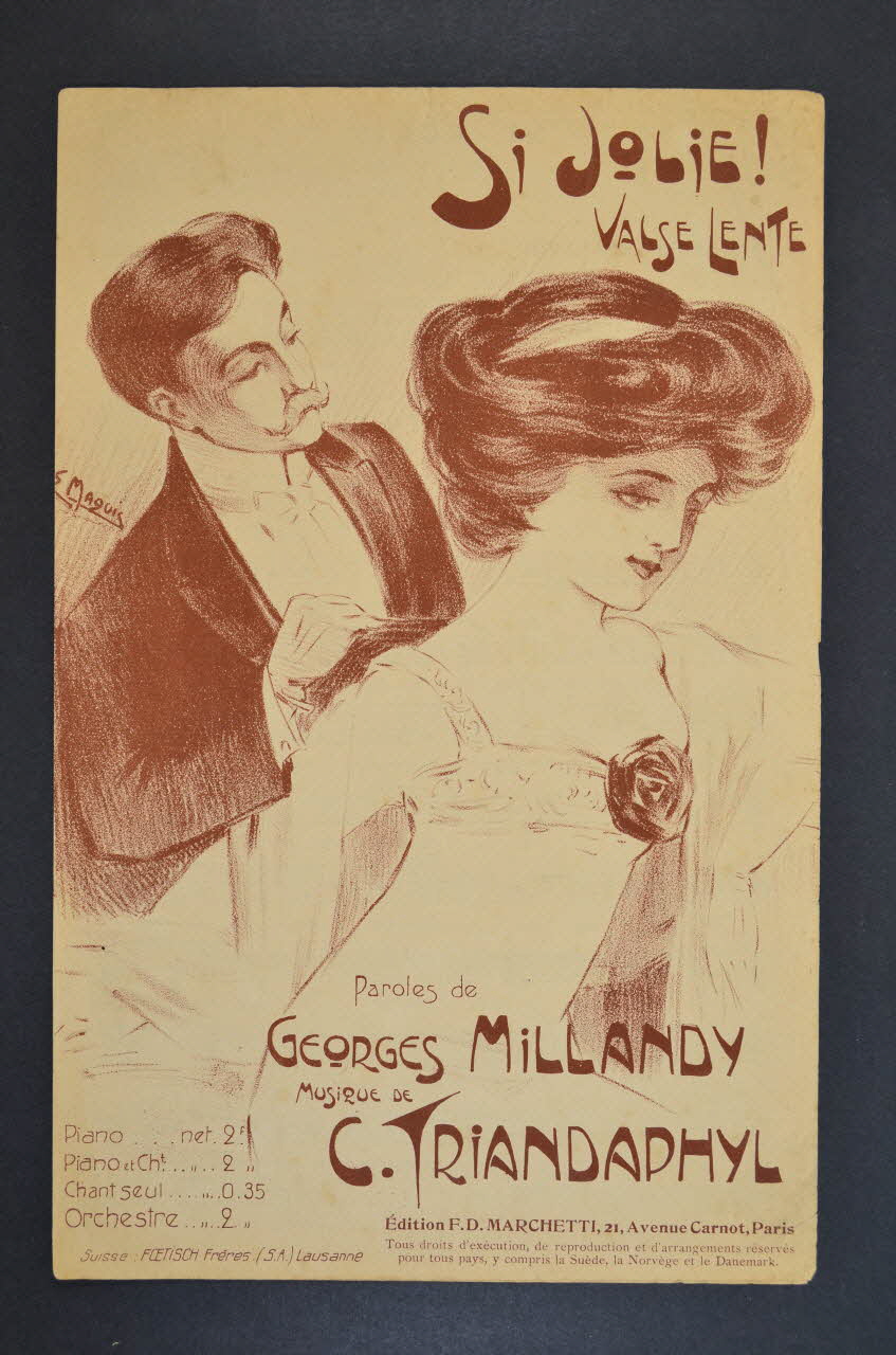 Georges Millandy ; Triandaphyl ; Fermo Dante Marchetti chanson petit format Île-de-France, France 1908 1965.177.114 Photo Mucem