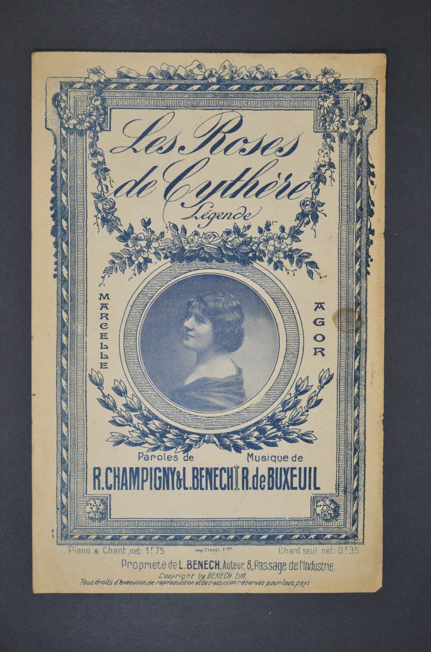 R. Champigny ; René De Buxeuil ; Ferdinand Louis Bénech ; Marcelle Agor chanson petit format Île-de-France, France 1911 1966.192.19 Photo Mucem