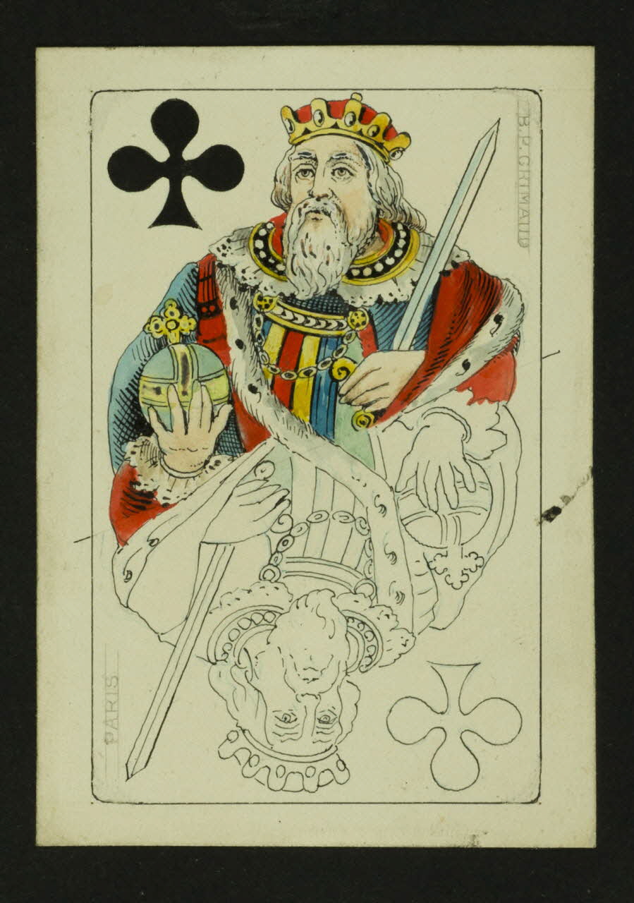 cartes à jouer Prototype de carte à jouer : roi de trèfle 1967.185.1823 Photo