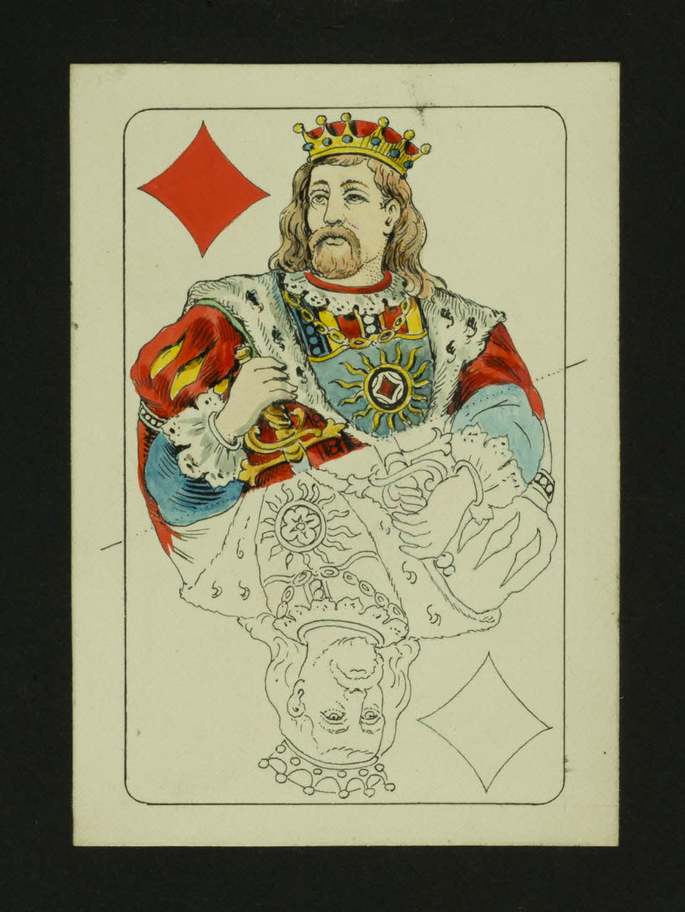 cartes à jouer Prototype de carte à jouer : roi de carreau 1967.185.1826 Photo