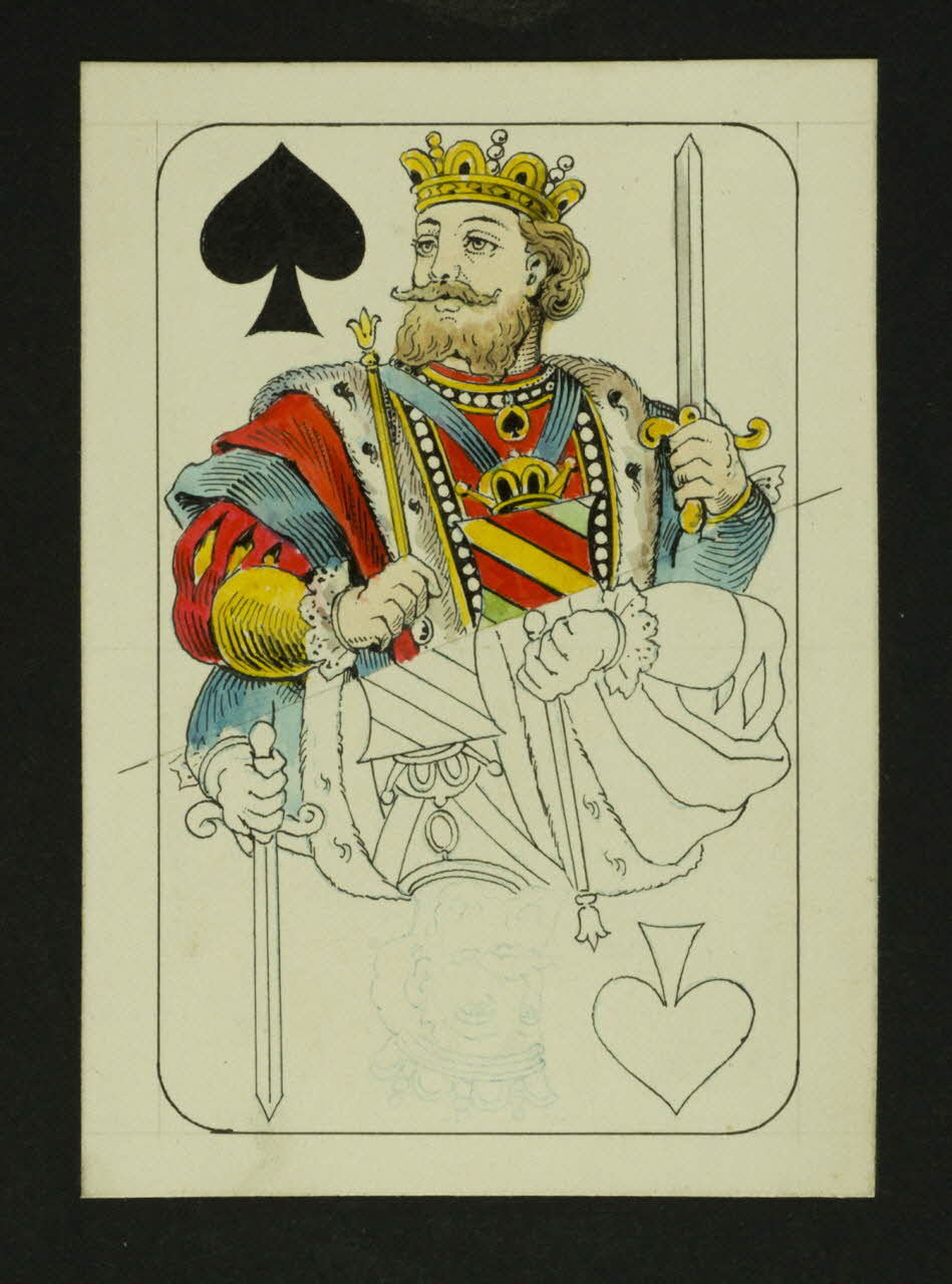 cartes à jouer Prototype de carte à jouer : roi de pique 1967.185.1829 Photo