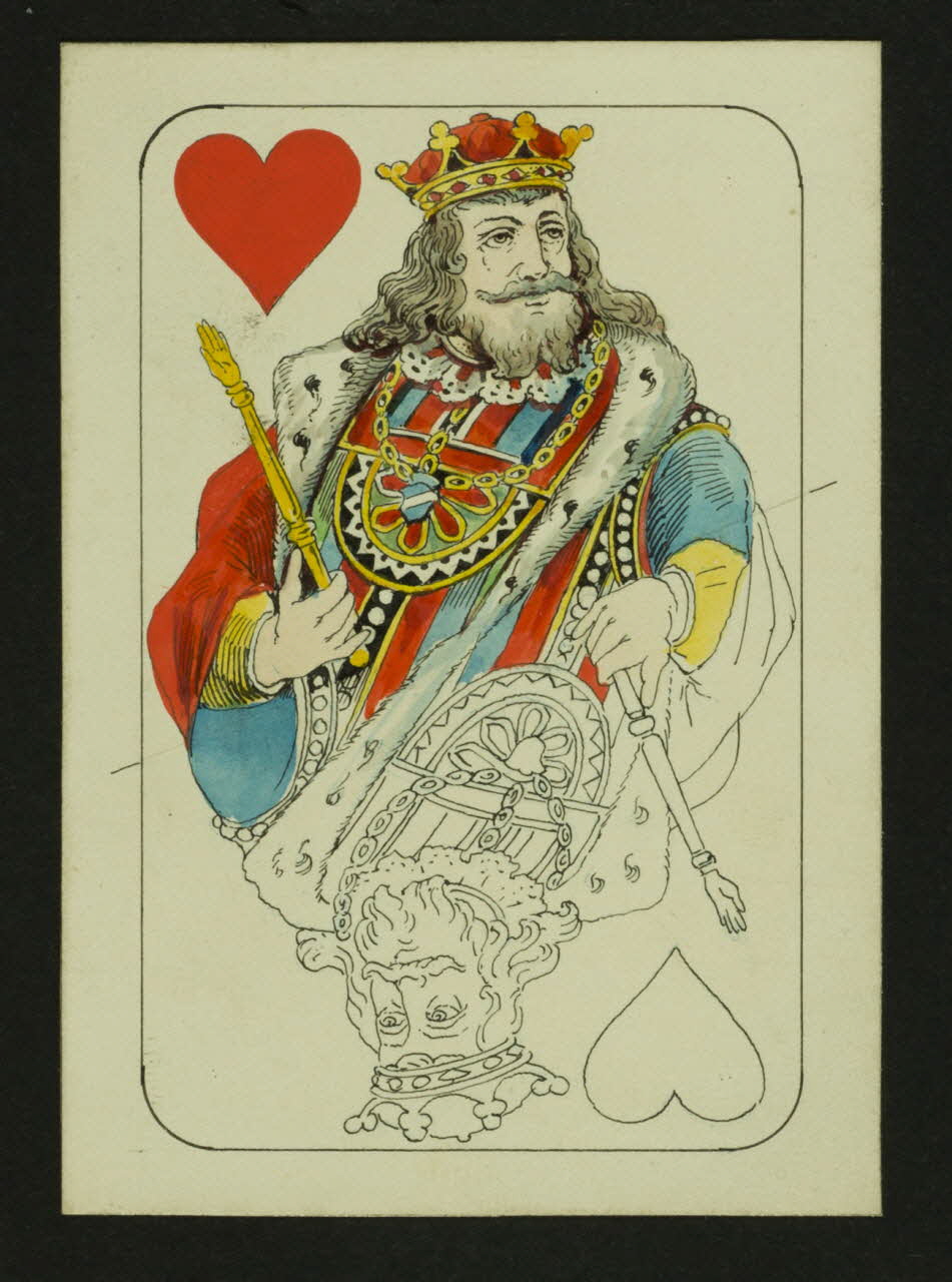 cartes à jouer Prototype de carte à jouer : roi de coeur 1967.185.1833 Photo