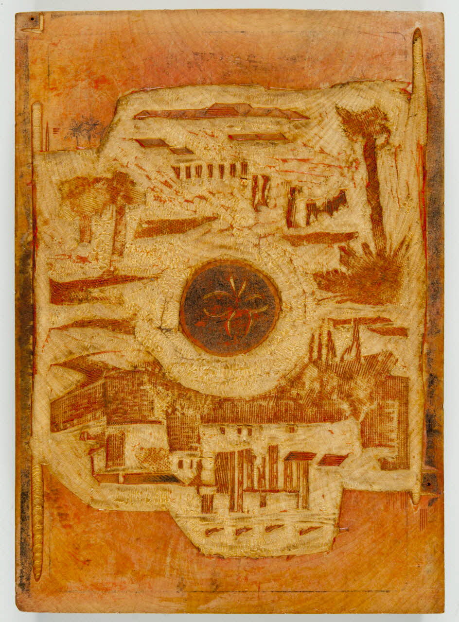 bois d'impression cliché bois pour jeu de cartes 1967.185.1845 Photo
