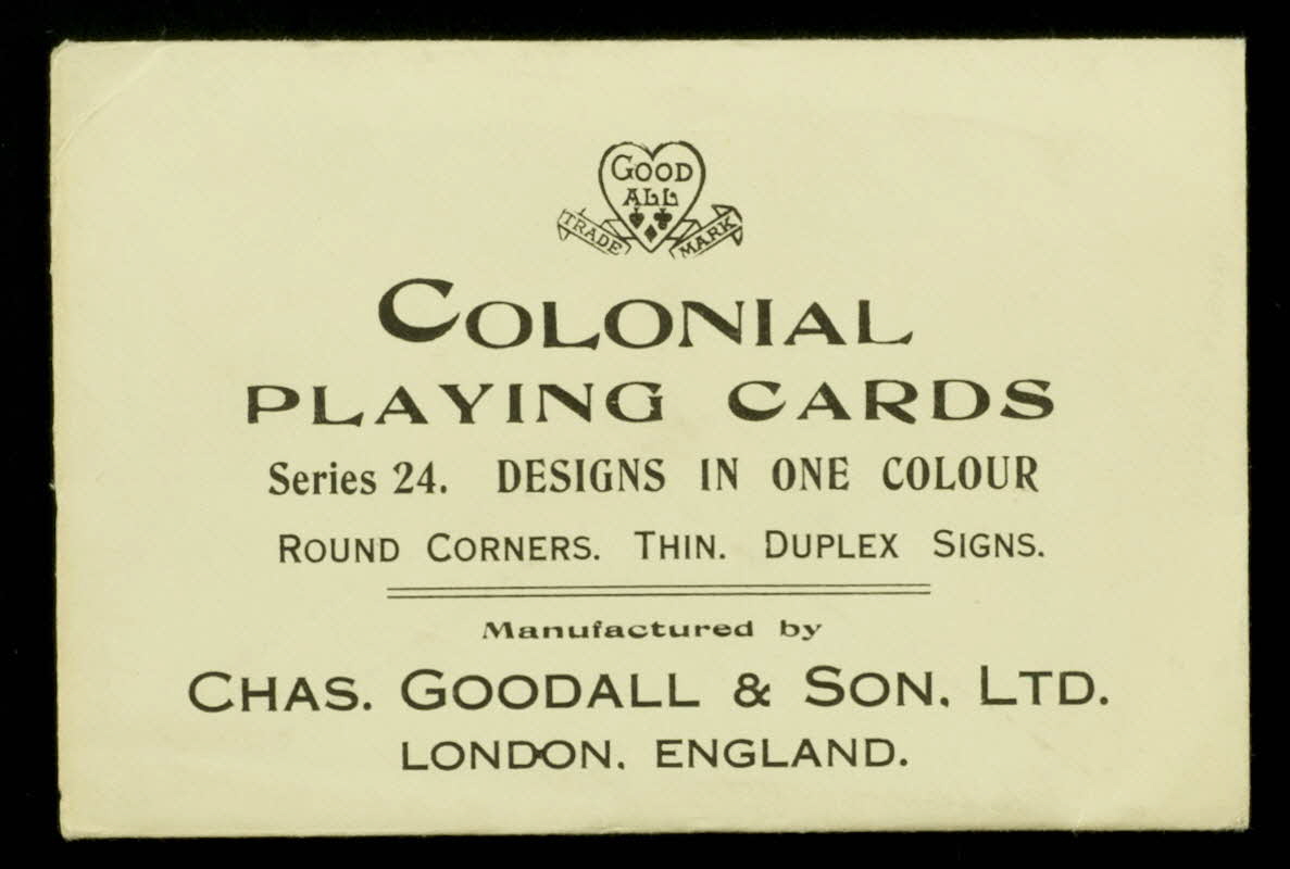 pochette COLONIAL  PLAYING CARDS 1967.185.1899 Photo