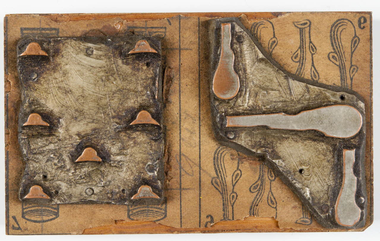 bois d'impression cliché cuivre sur bois pour jeu de cartes 1967.185.191 Photo