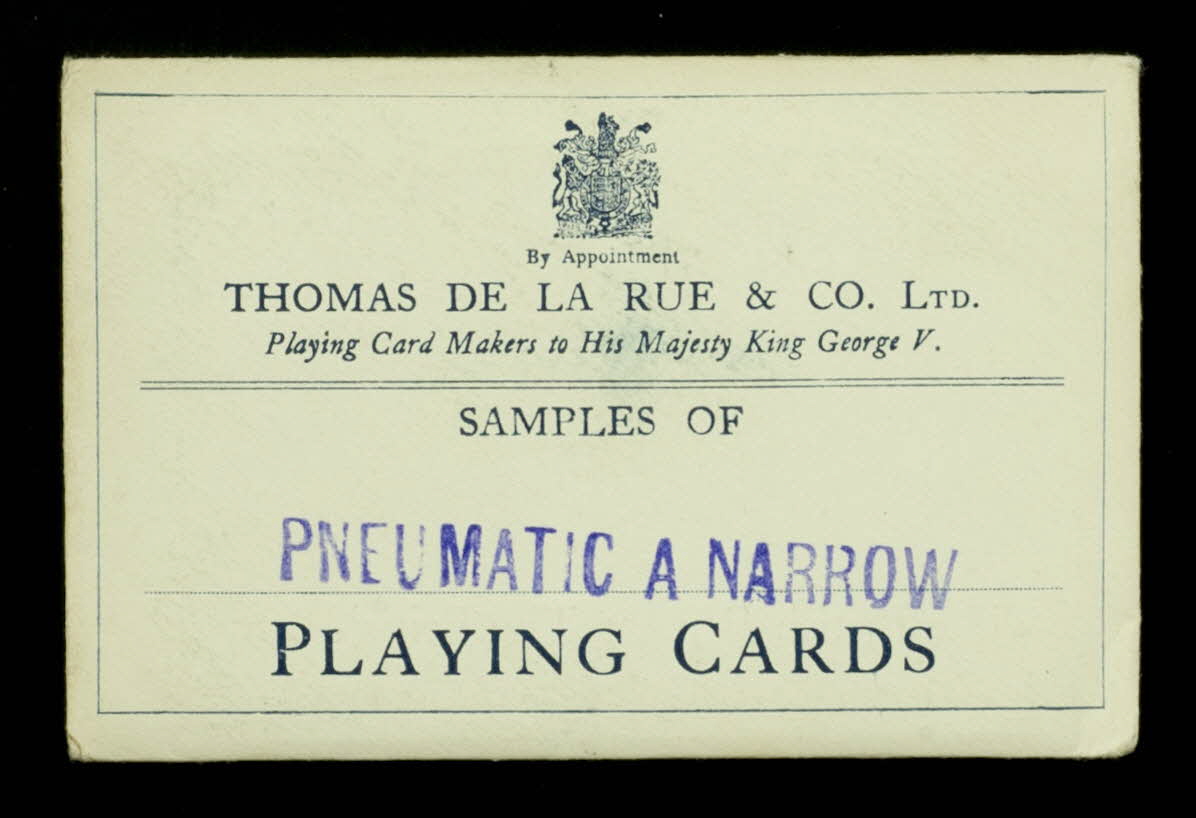 pochette SAMPLES OF  PNEUMATIC A NARROW  PLAYING CARDS 1967.185.1965 Photo