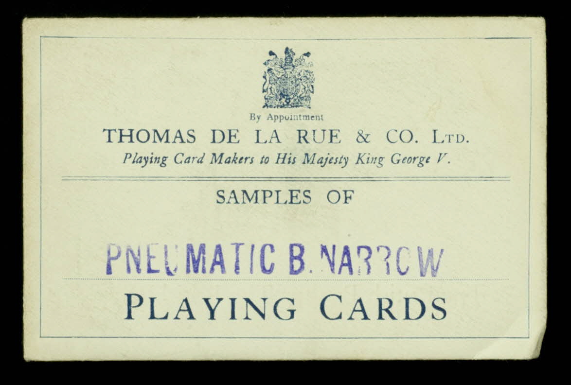 pochette SAMPLES OF  PNEUMATIC B. NARROW  PLAYING CARDS 1967.185.1969 Photo