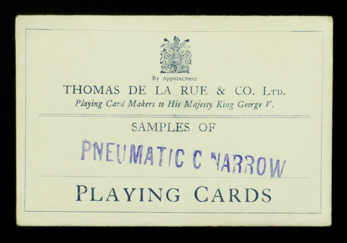 pochette SAMPLES OF  PNEUMATIC C NARROW  PLAYING CARDS 1967.185.1971 Photo