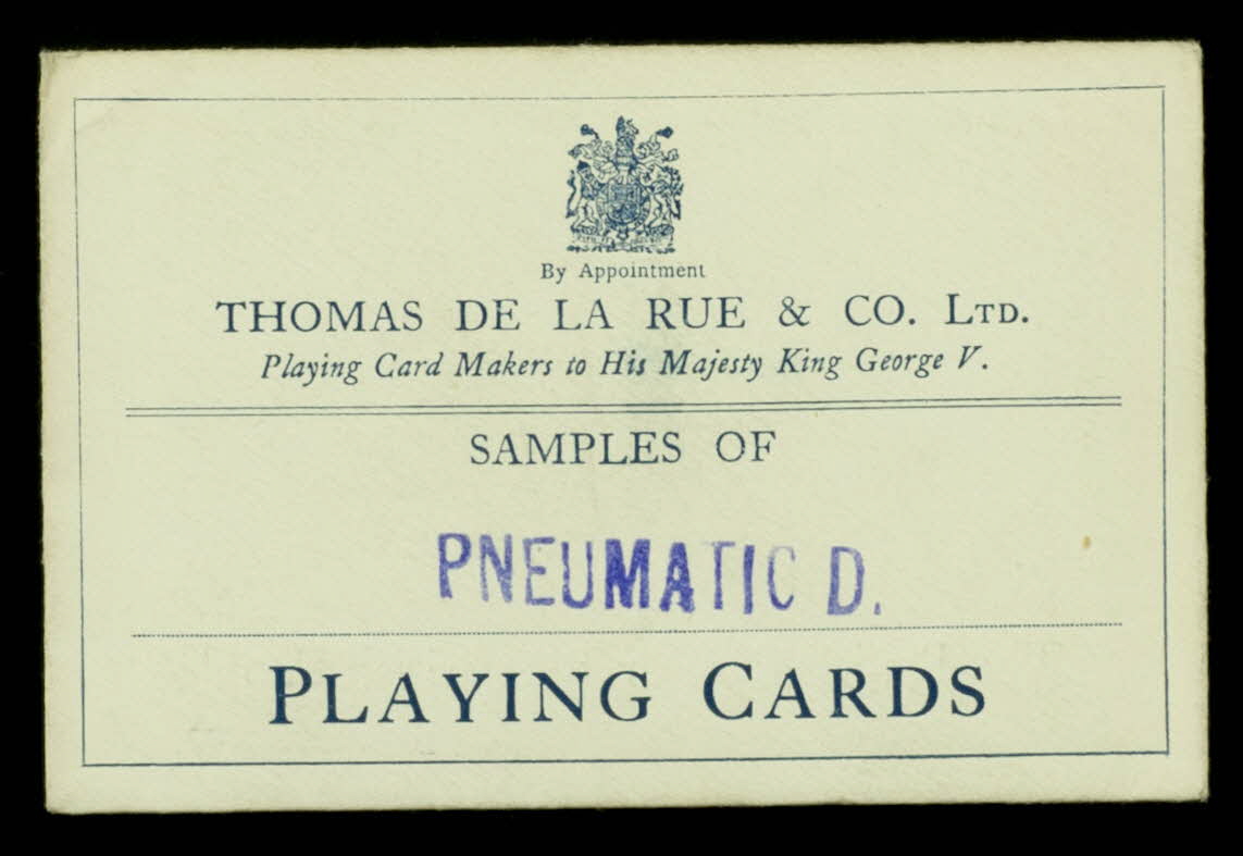 pochette SAMPLES OF  PNEUMATIC D.  PLAYING CARDS 1967.185.1975 Photo