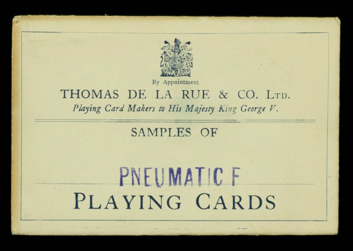 pochette SAMPLES OF  PNEUMATIC F  PLAYING CARDS 1967.185.1977 Photo