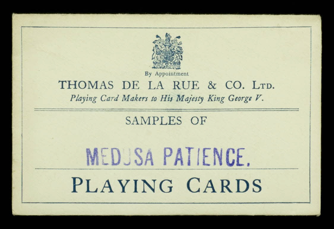 pochette SAMPLES OF  MEDUSA PATIENCE.  PLAYING CARDS 1967.185.1983 Photo