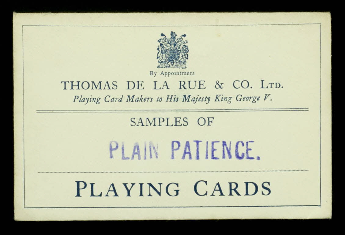 pochette SAMPLES OF  PLAIN PATIENCE.  PLAYING CARDS 1967.185.1985 Photo