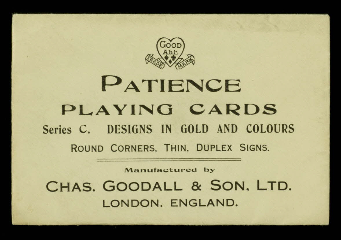 pochette PATIENCE  PLAYING CARDS 1967.185.1995 Photo