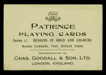 pochette PATIENCE  PLAYING CARDS 1967.185.1995 Photo