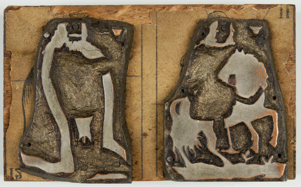 bois d'impression cliché cuivre sur bois pour jeu de cartes 1967.185.200 Photo