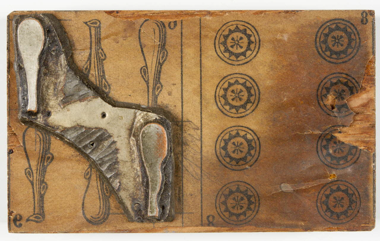 bois d'impression cliché cuivre sur bois pour jeu de cartes 1967.185.204 Photo