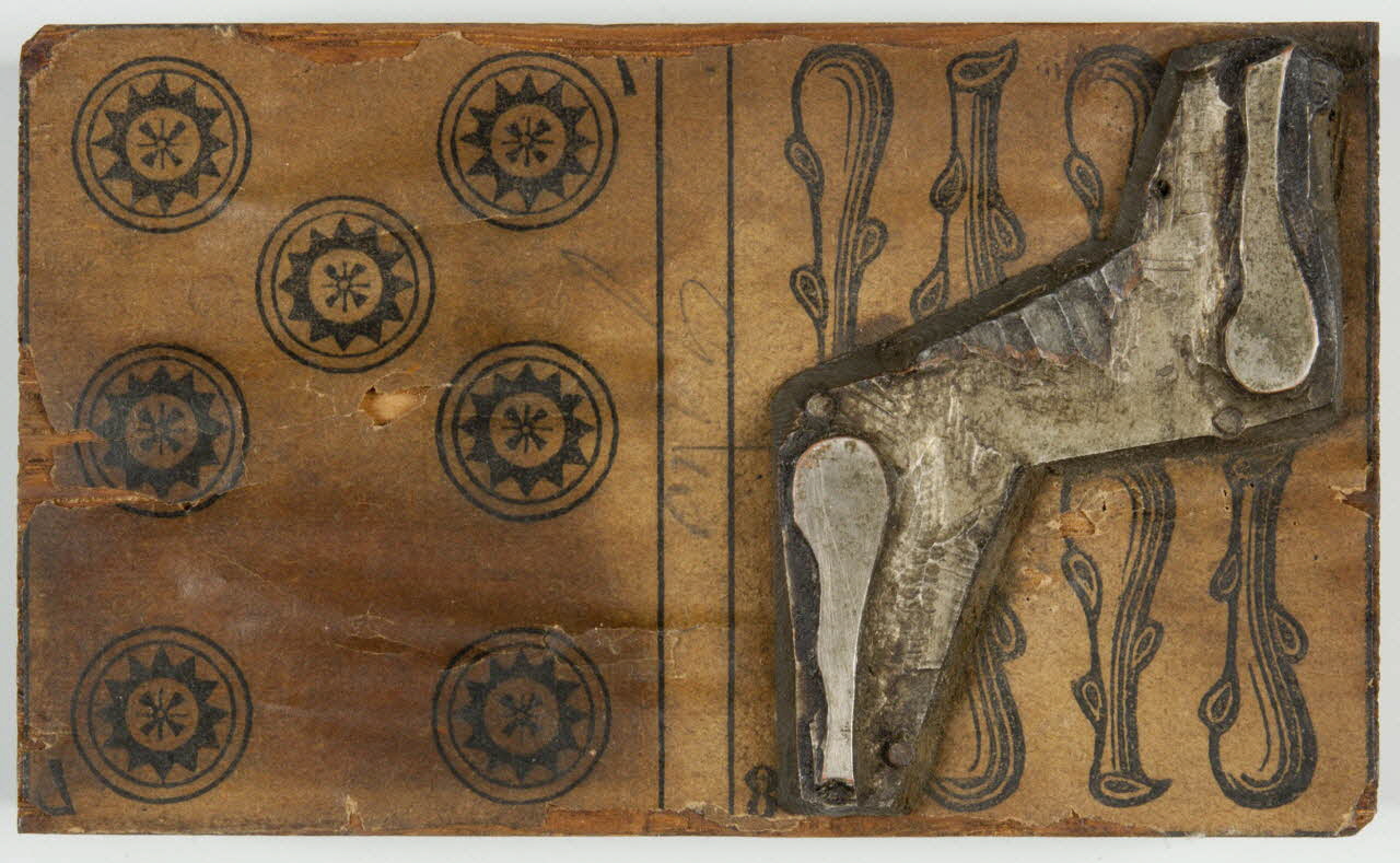 bois d'impression cliché cuivre sur bois pour jeu de cartes 1967.185.205 Photo