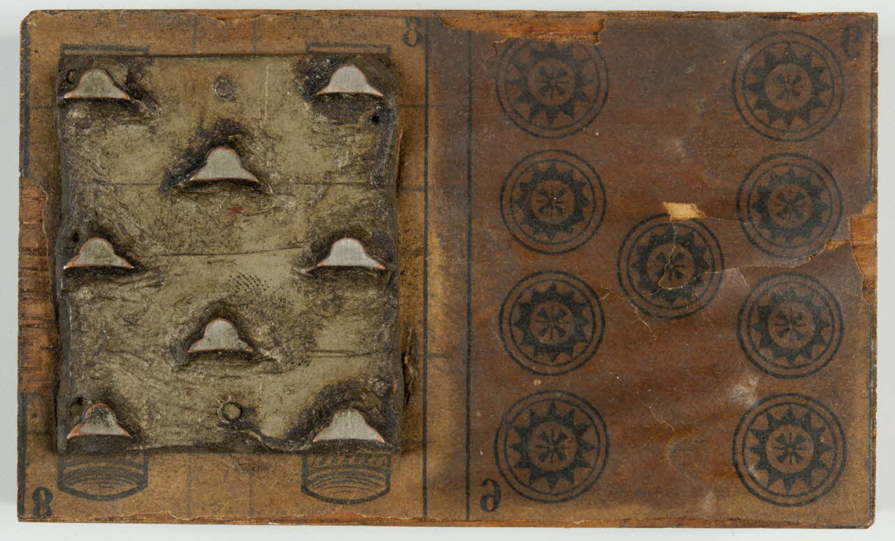 bois d'impression cliché cuivre sur bois pour jeu de cartes 1967.185.206 Photo