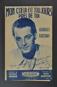 Maurice Vandair ; Henri Bourtayre ; Paul Beuscher ; Georges Guétary chanson petit format Île-de-France, France 1943 1966.192.39  Photo Mucem