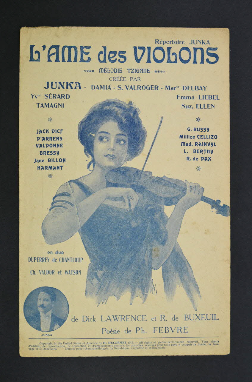René De Buxeuil ; Dick Lawrence ; Ph Febvre ; Léonce Junka ; Damia ; H. Delormel chanson petit format Île-de-France, France 1913 1965.177.19 Photo Mucem