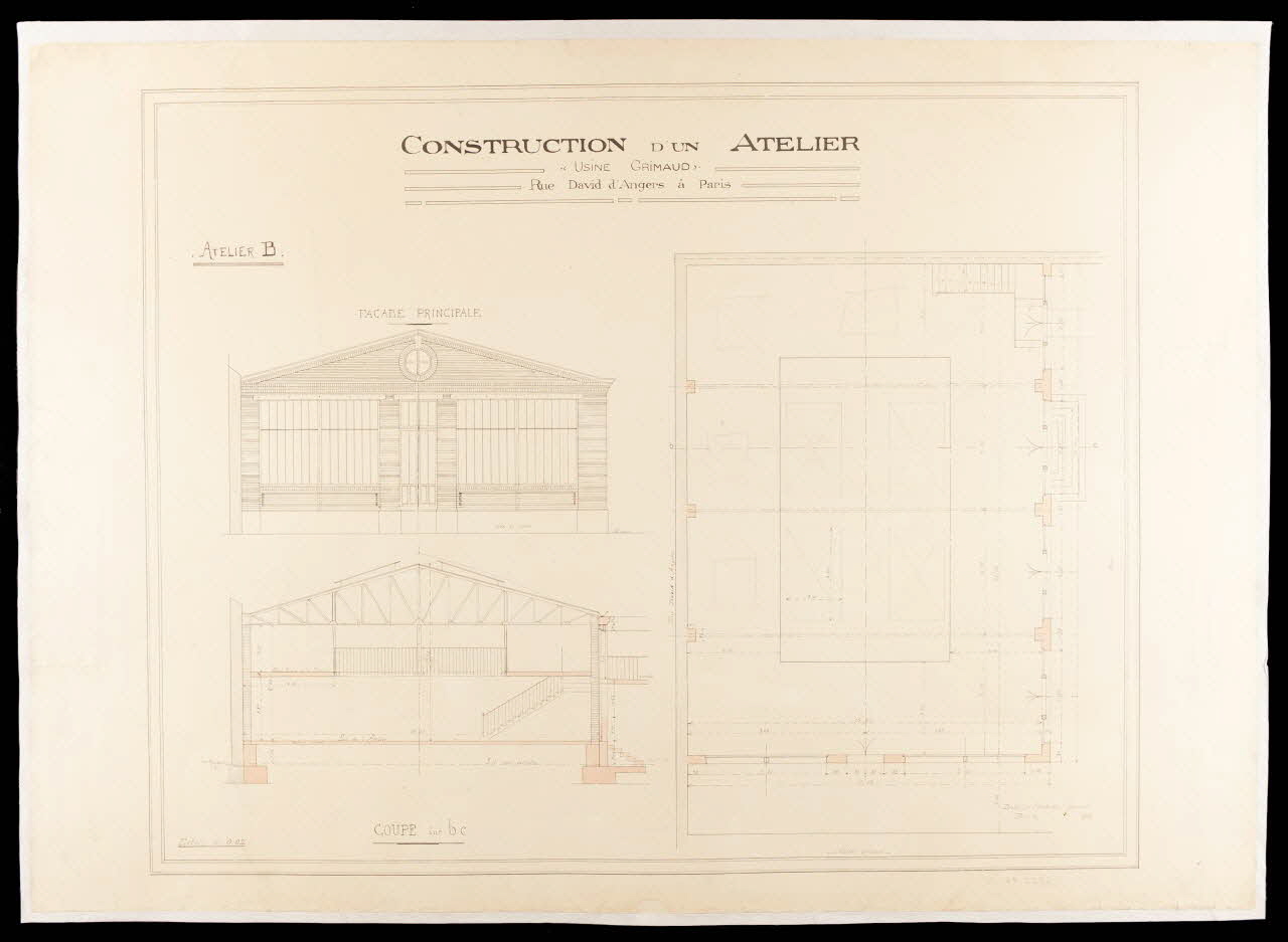 estampe CONSTRUCTION D'UN ATELIER  "USINE GRIMAUD" 1967.185.2257.2 Photo