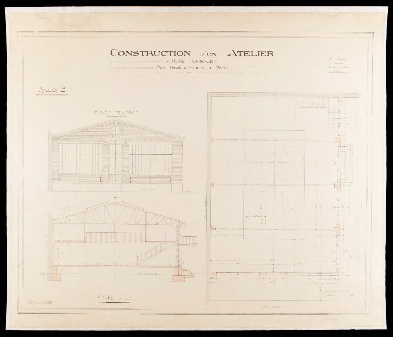 estampe CONSTRUCTION D'UN ATELIER  "USINE GRIMAUD" 1967.185.2258 Photo
