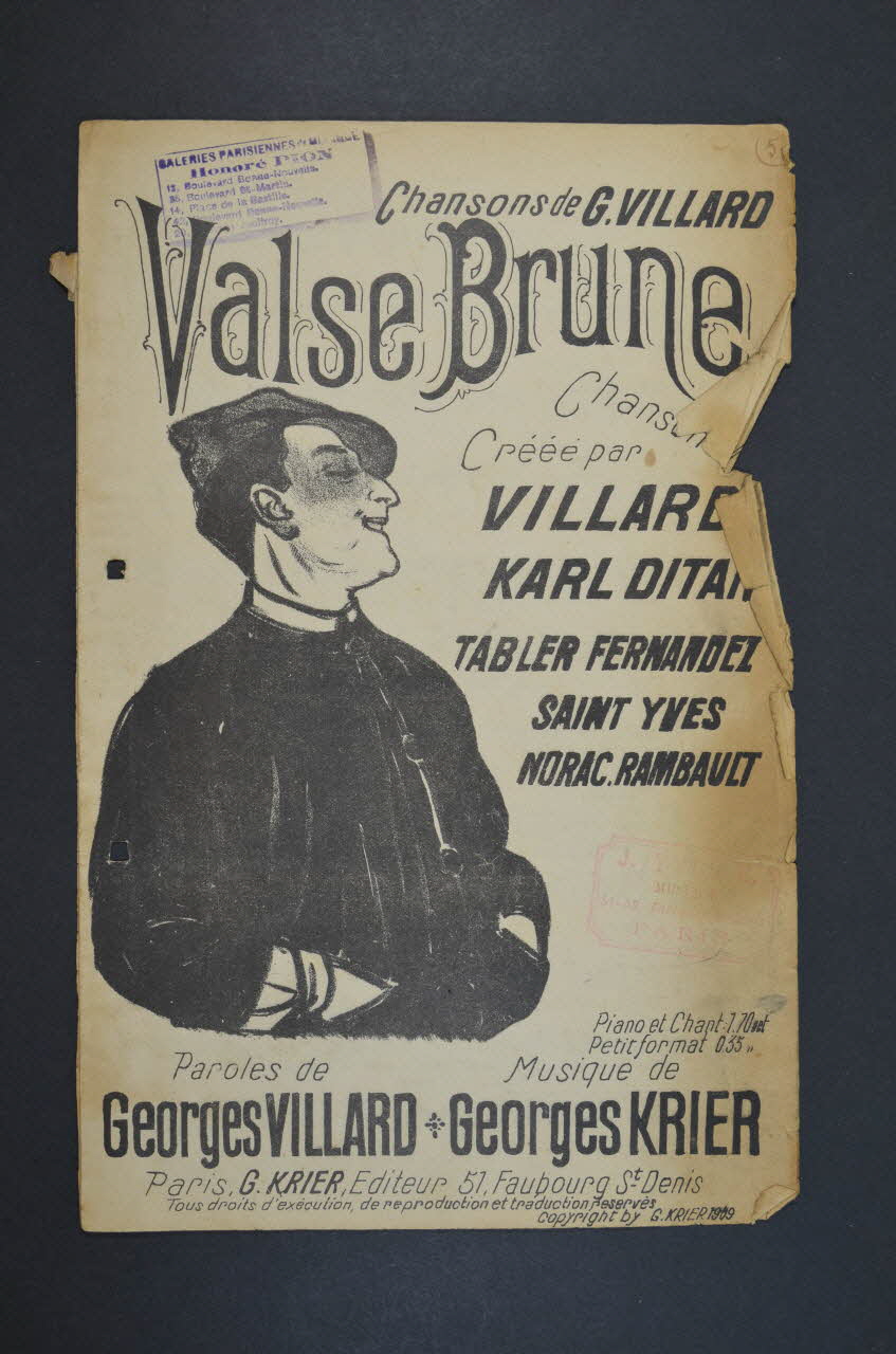 Georges Villard ; Georges Krier chanson petit format Île-de-France, France 1909 1966.192.54 Photo Mucem