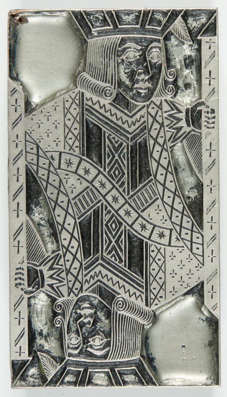 élément d'impression cliché en plomb pour jeu de cartes 1967.185.2375 Photo
