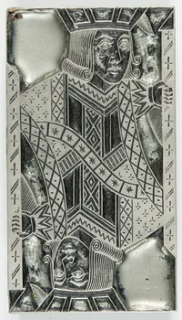 élément d'impression cliché en plomb pour jeu de cartes 1967.185.2375  Photo