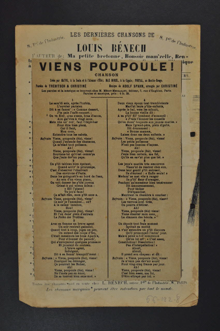 chanson petit format 1966.192.8 Photo Mucem