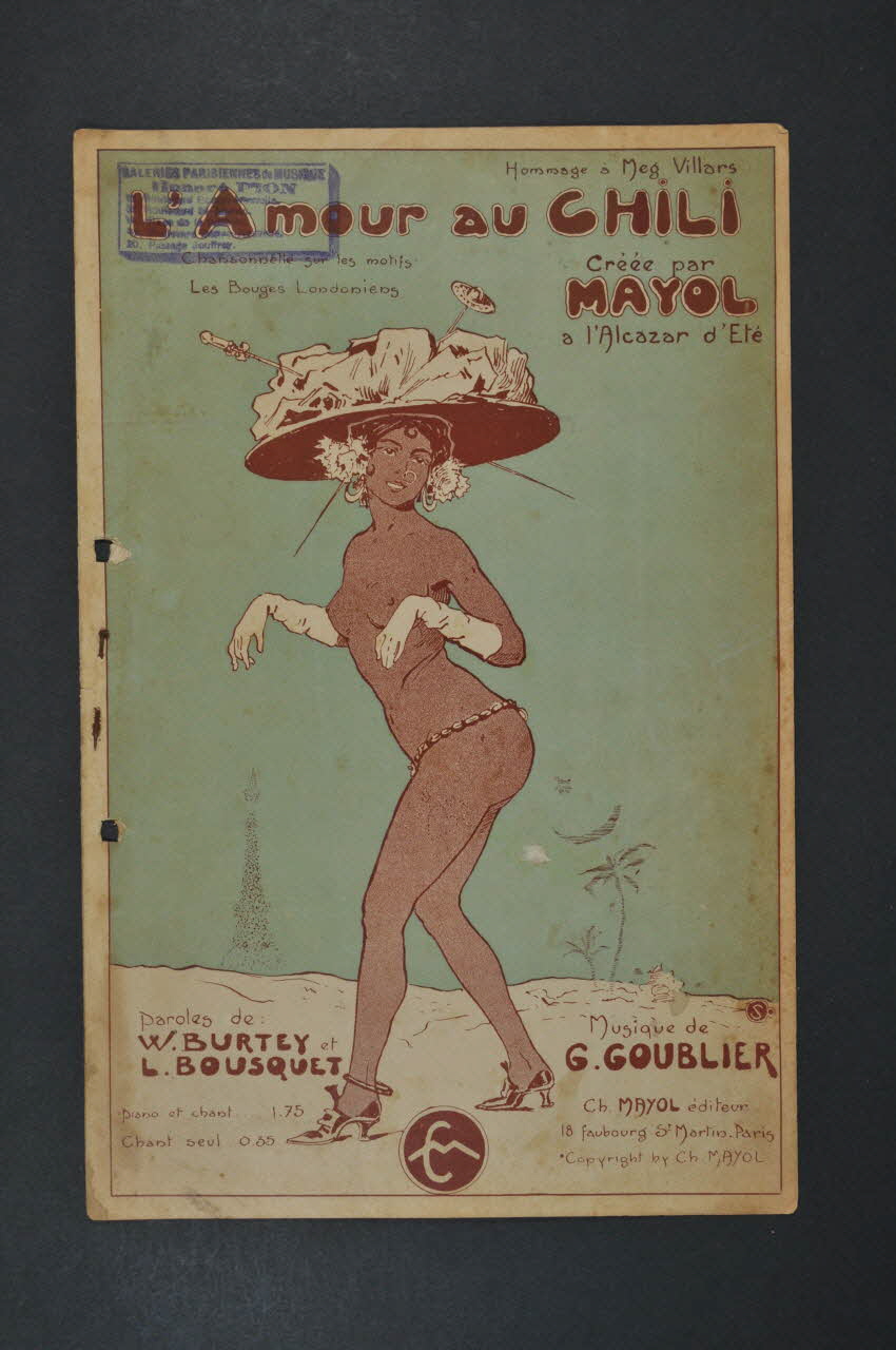 William Burtey ; Gustave Goublier ; Louis Bousquet ; Charles Mayol ; Félix Mayol chanson petit format Île-de-France, France 1909 1966.192.9 Photo Mucem