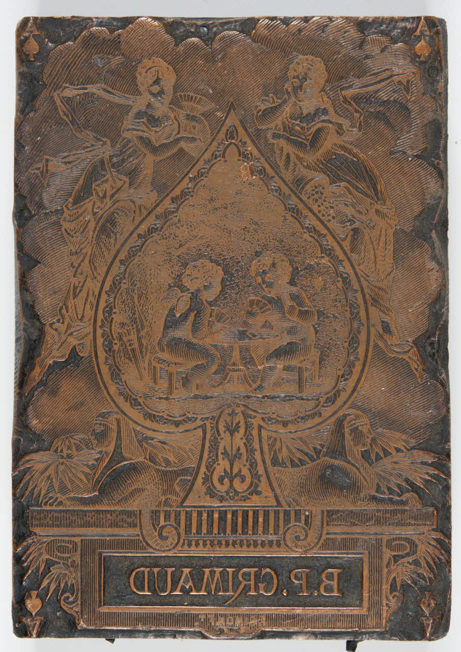 bois d'impression cliché cuivre sur bois pour jeu de cartes 1967.185.258 Photo