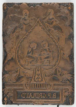 bois d'impression cliché cuivre sur bois pour jeu de cartes 1967.185.258 Photo