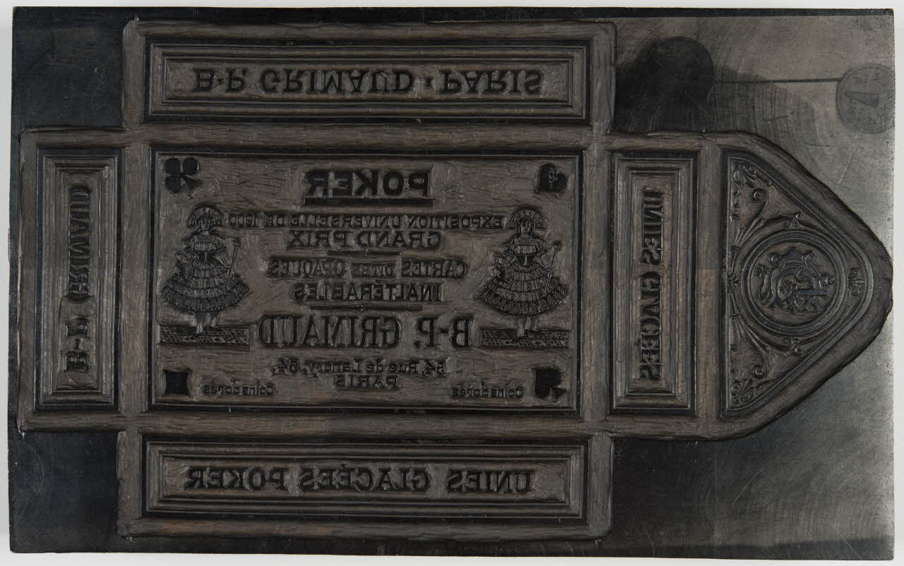 bois d'impression cliché bois pour jeu de cartes 1967.185.259 Photo