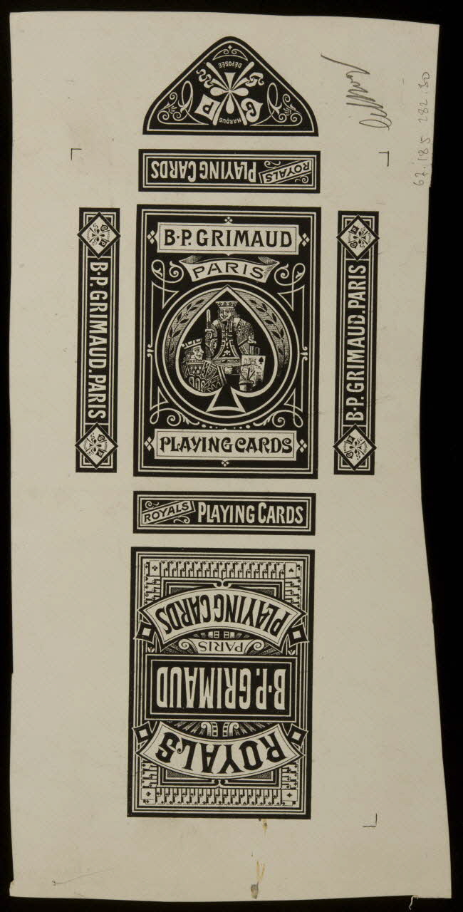 cartes à jouer B.P. GRIMAUD  PARIS  PLAYING CARDS 1967.185.282.30 Photo