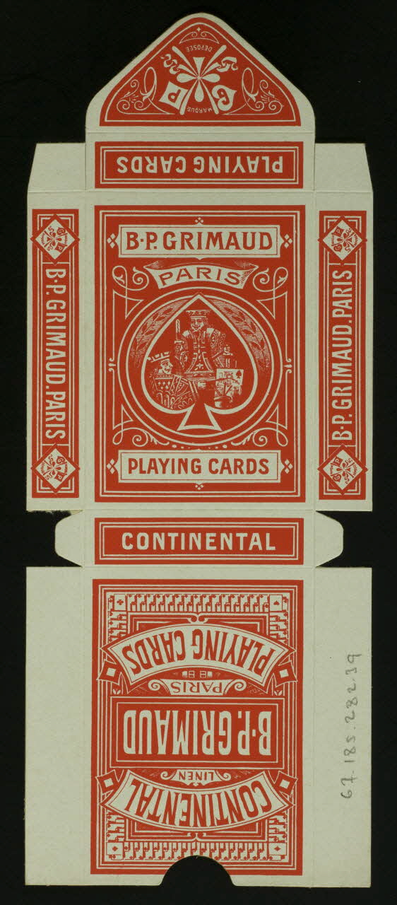 cartes à jouer B.P. GRIMAUD  PARIS  PLAYING CARDS 1967.185.282.39 Photo