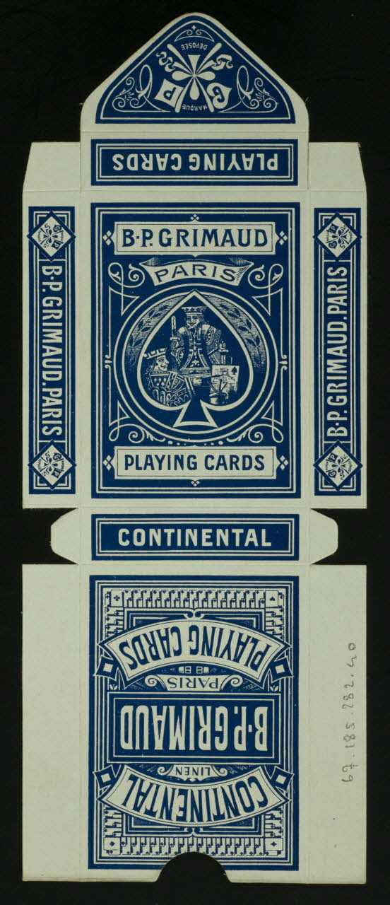 cartes à jouer B.P. GRIMAUD  PARIS  PLAYING CARDS 1967.185.282.40 Photo
