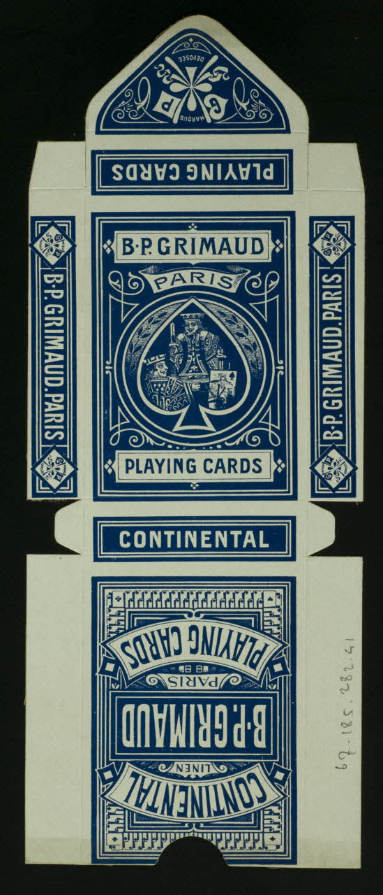 cartes à jouer B-P. GRIMAUD  PARIS  PLAYING CARDS 1967.185.282.41 Photo