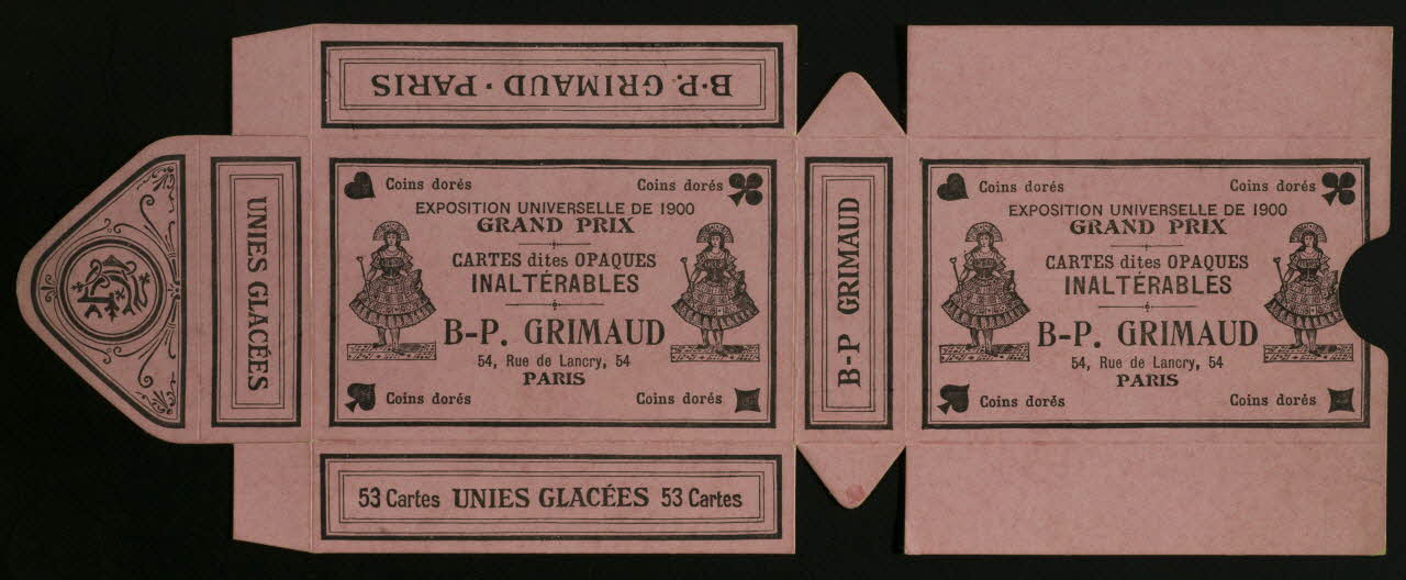 cartes à jouer CARTES dites OPAQUES  INALTERABLES  B-P. GRIMAUD 1967.185.282.46 Photo