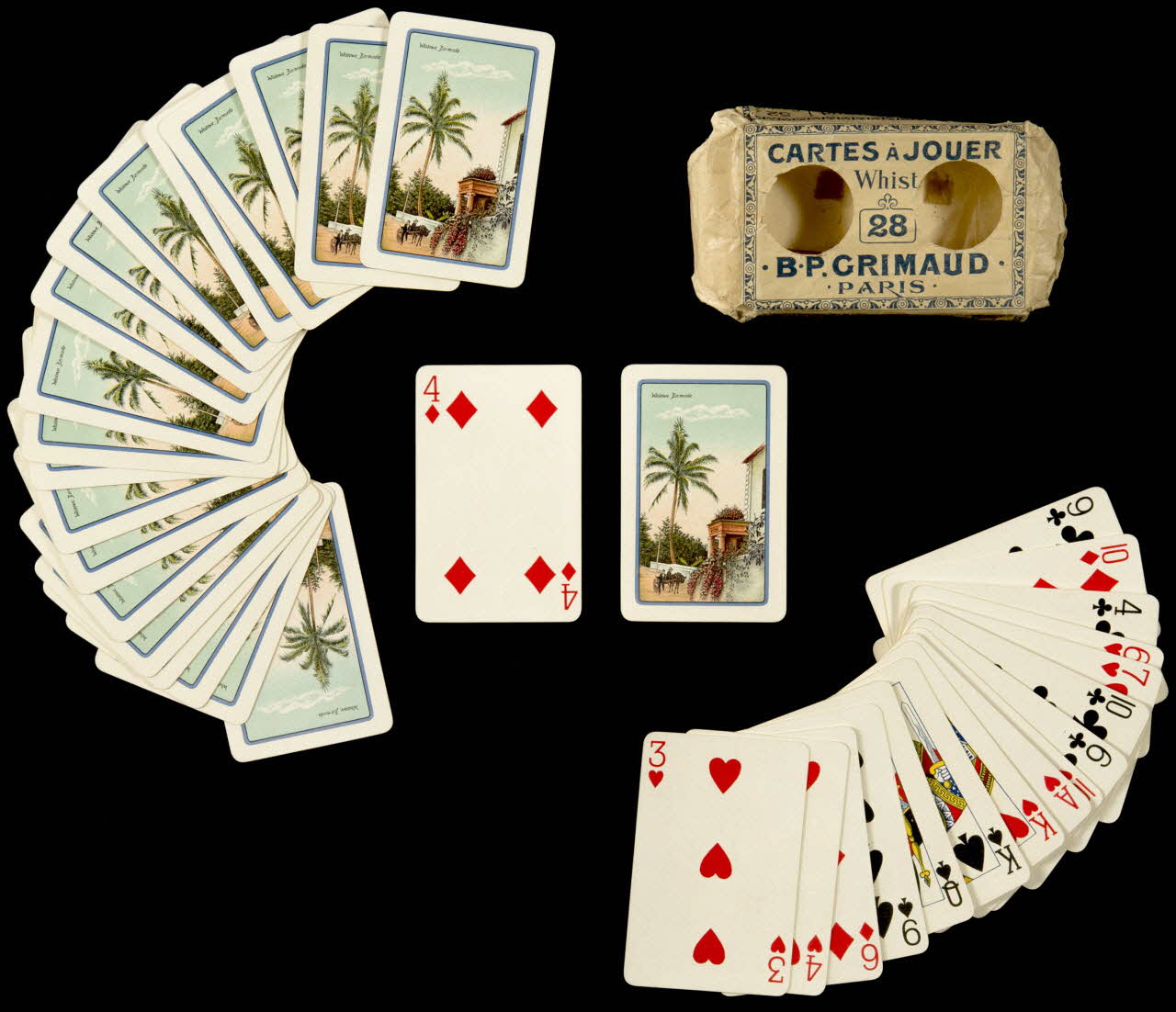 cartes à jouer CARTES A JOUER  Whist  28  .B.P.GRIMAUD.  .PARIS. 1967.185.410.1-53 Photo