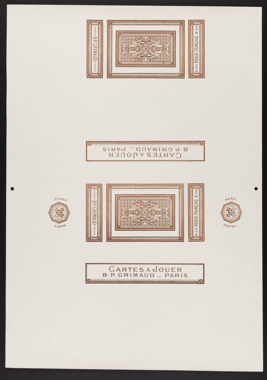 estampe CARTES A JOUER  N°214 POKER FRANÇAIS N°214 1967.185.441.3 Photo