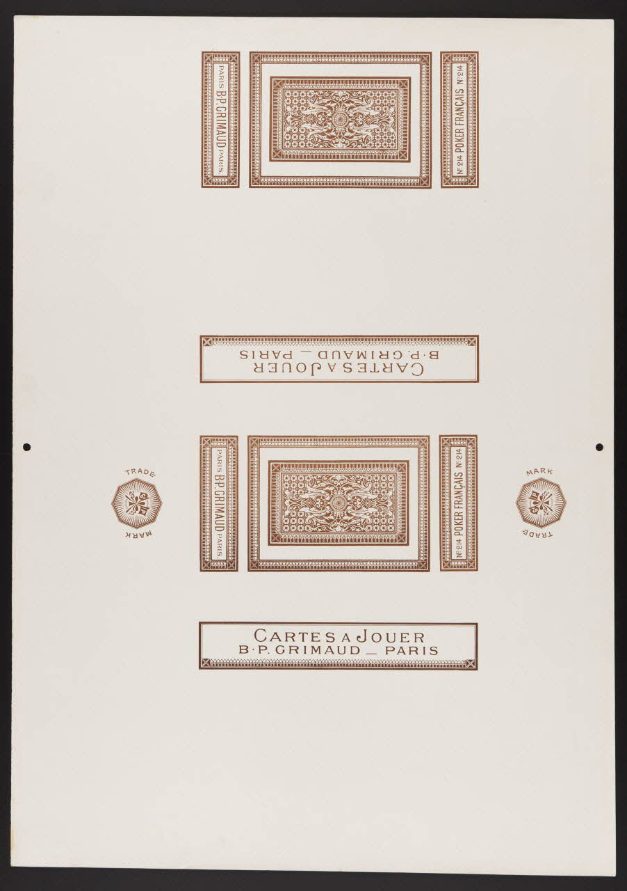 estampe CARTES A JOUER  N°214 POKER FRANÇAIS N°214 1967.185.441.5 Photo