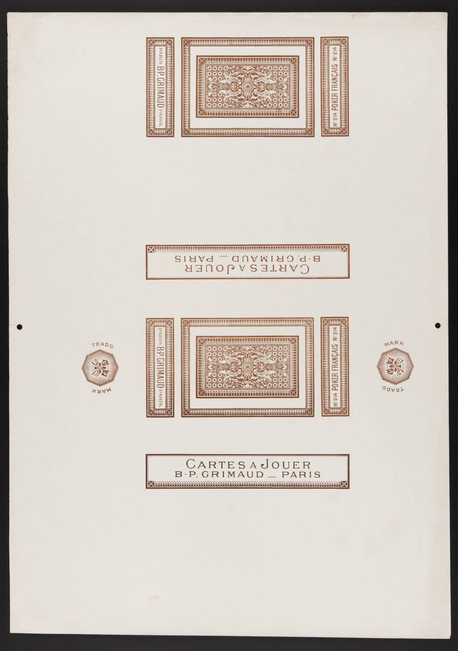 estampe CARTES A JOUER  N°214 POKER FRANÇAIS N°214 1967.185.441.6 Photo