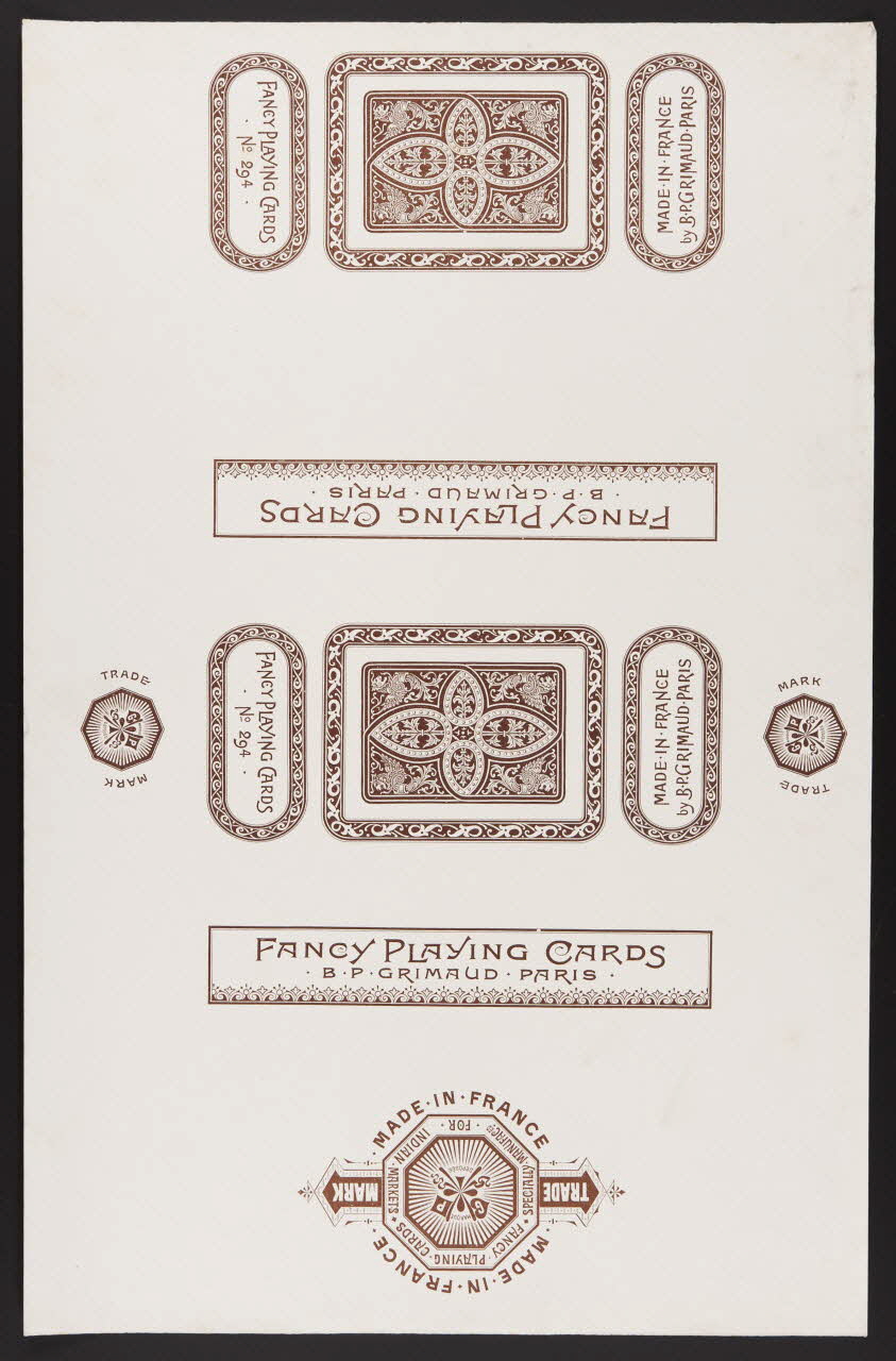 estampe FANCY PLAYING CARDS 1967.185.447.1 Photo