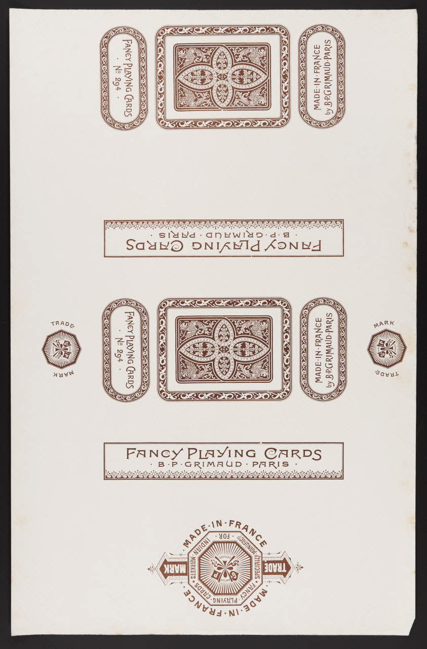estampe FANCY PLAYING CARDS 1967.185.447.3 Photo