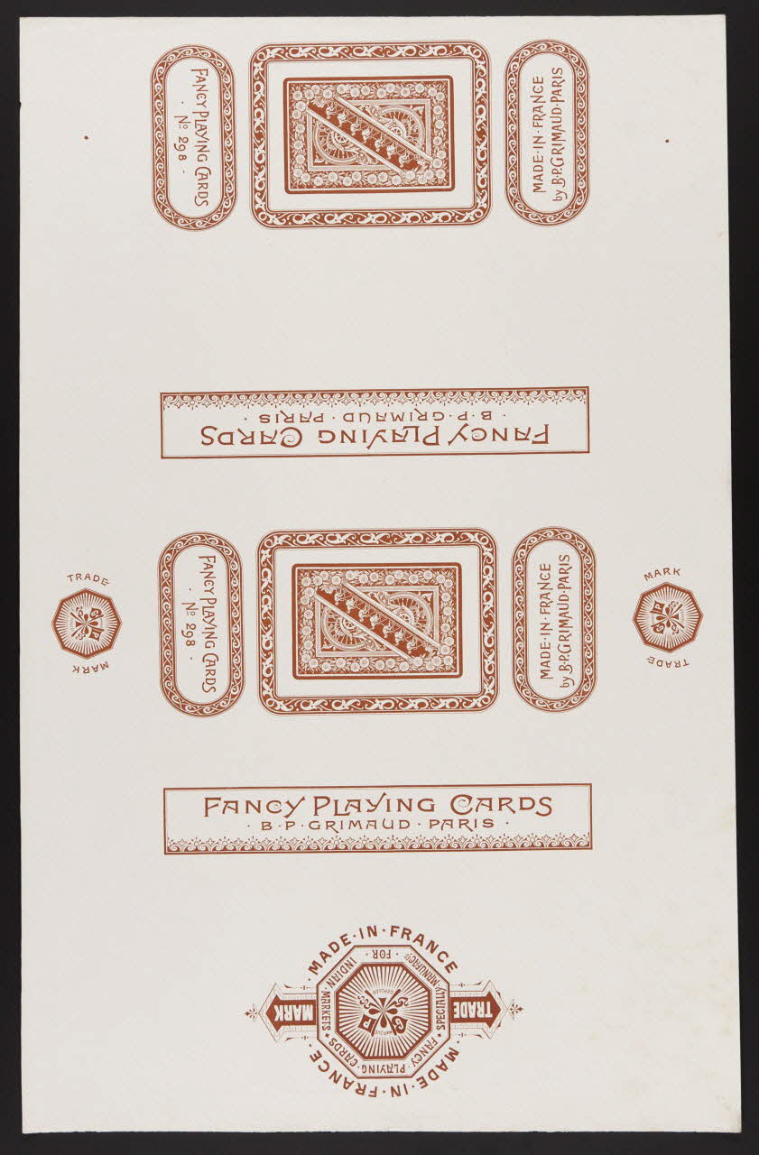 estampe FANCY PLAYING CARDS 1967.185.456.1 Photo
