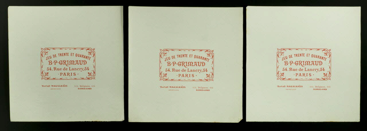 cartes à jouer JEU DE TRENTE ET QUARANTE  B.P. GRIMAUD 1967.185.557.1/3 Photo