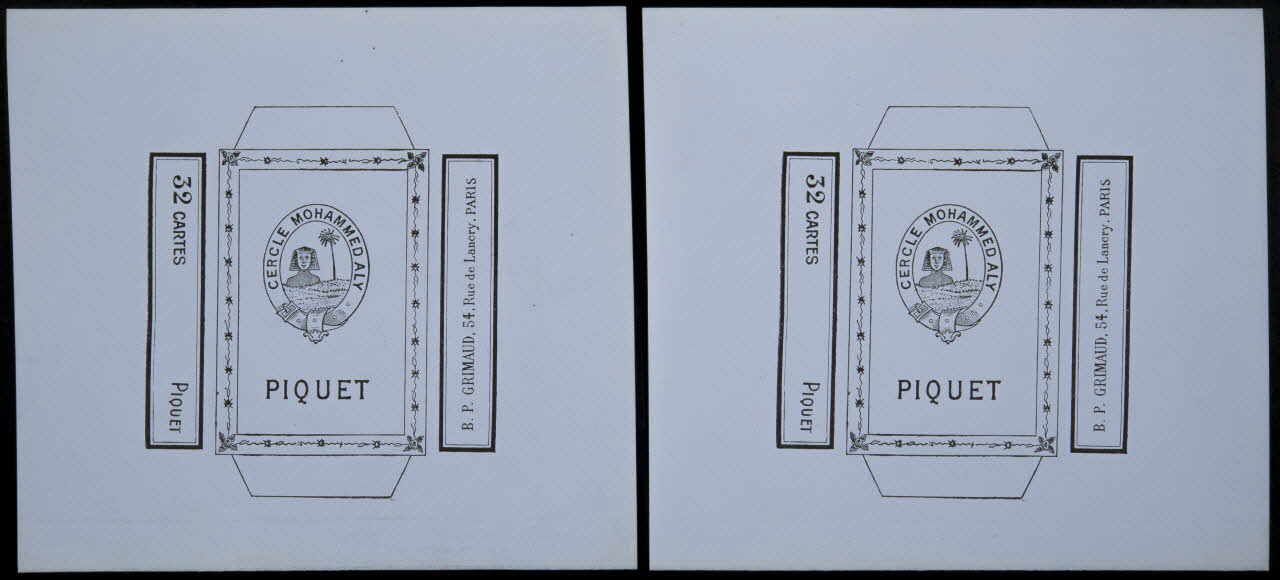 cartes à jouer CERCLE MOHAMMED ALY  PIQUET 1967.185.596.1/2 Photo